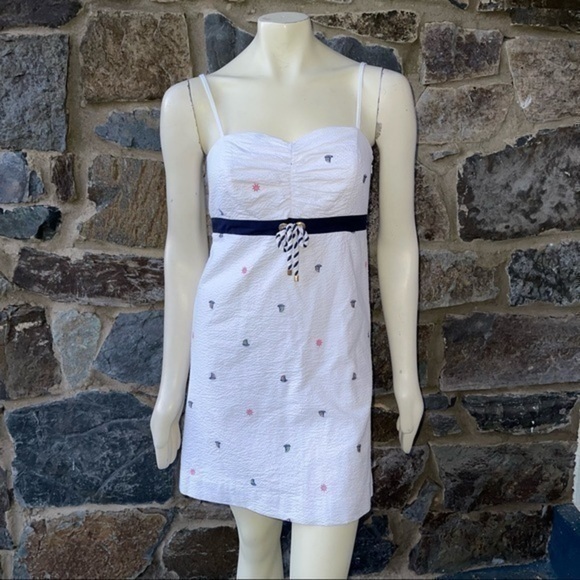 Lilly Pulitzer Dresses & Skirts - Lilly Pulitzer Rilee Dress White Seersucker size 4